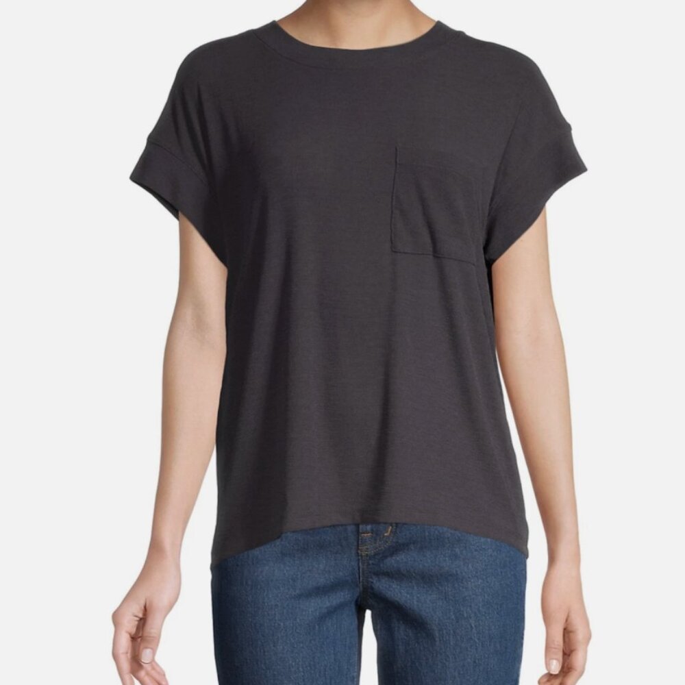 Madewell Eastover Pocket Tee in Black - Small